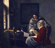Johannes Vermeer Girl interrupted at her music. Spain oil painting artist